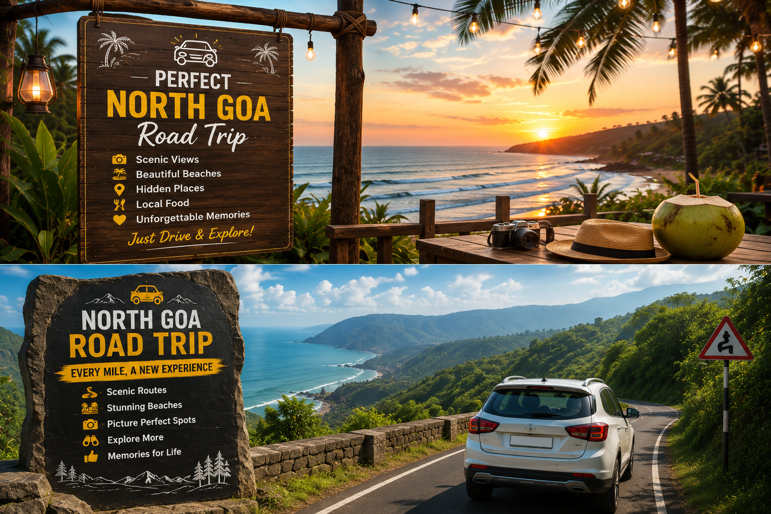 Scenic road trip via Arpora Hills and colorful streets of Fontainhas Panjim